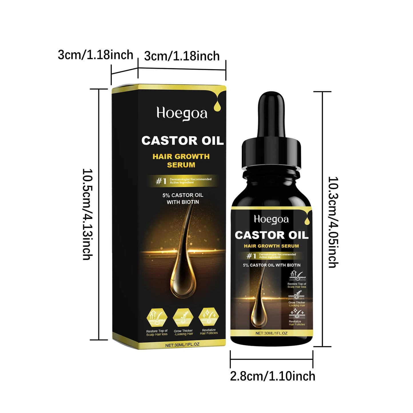 HOEGOA Castor Oil for Hair Thickening and Scalp Nourishment
