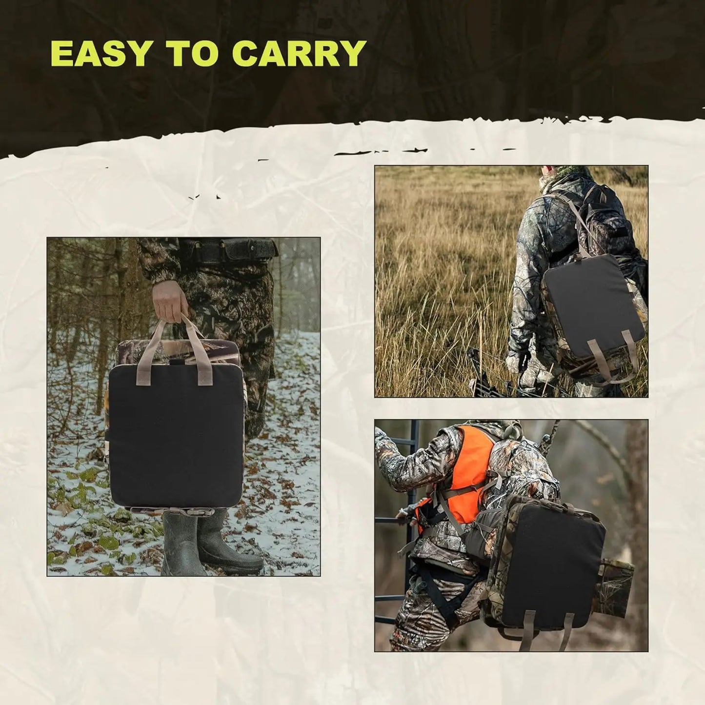 XMSJ Heated Hunting Seat Cushion With Backrest For Tree Stand
