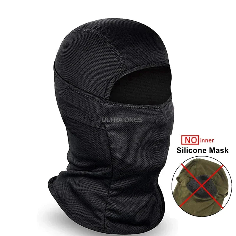 Tactical Mask Outdoor Balaclava Head Hood Silicone Half Face Windproof Headgear Airsoft Hunting CS Game Sunscreen Cap