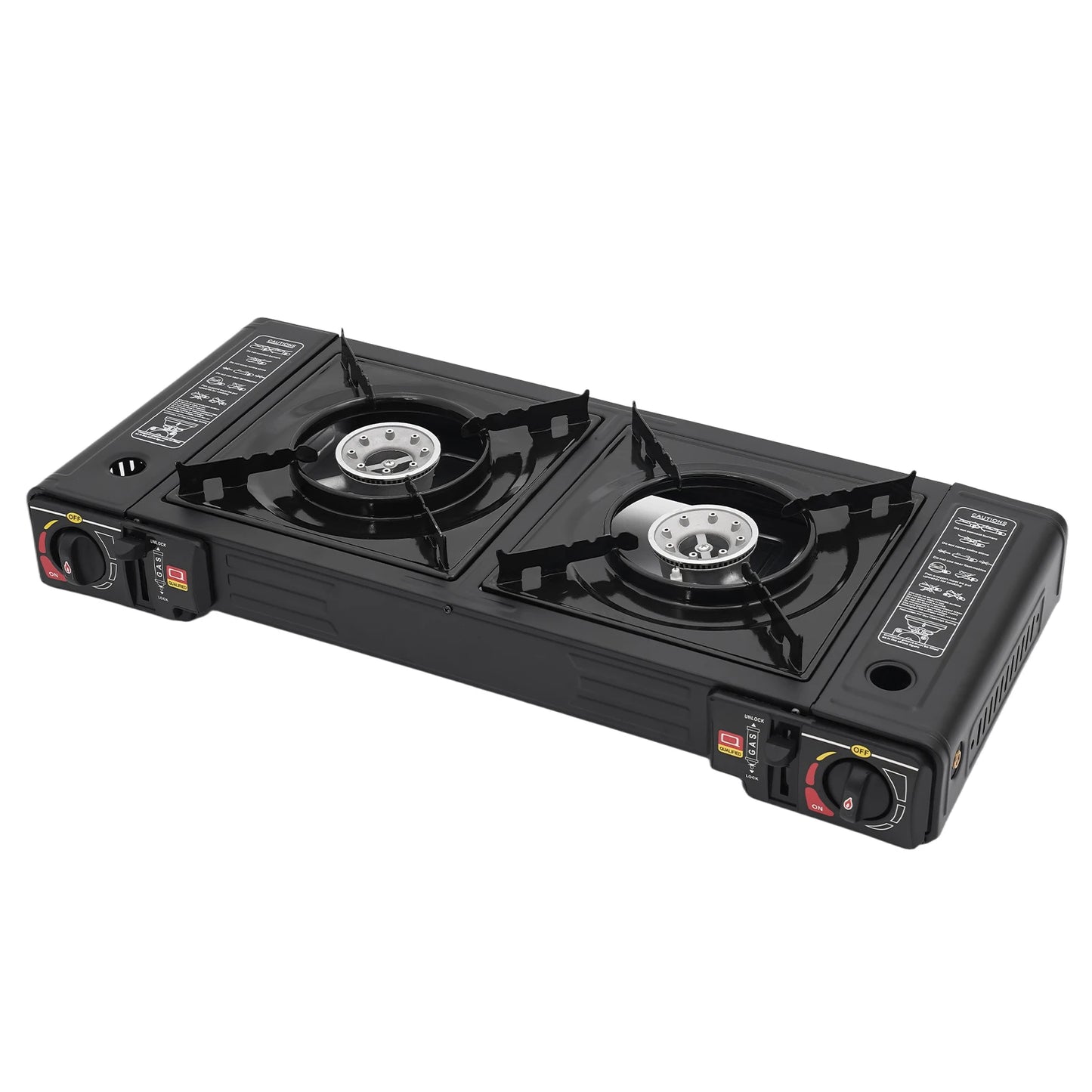 Two Burner Portable Butane Camping Stove Kit Outdoor Gas Stove