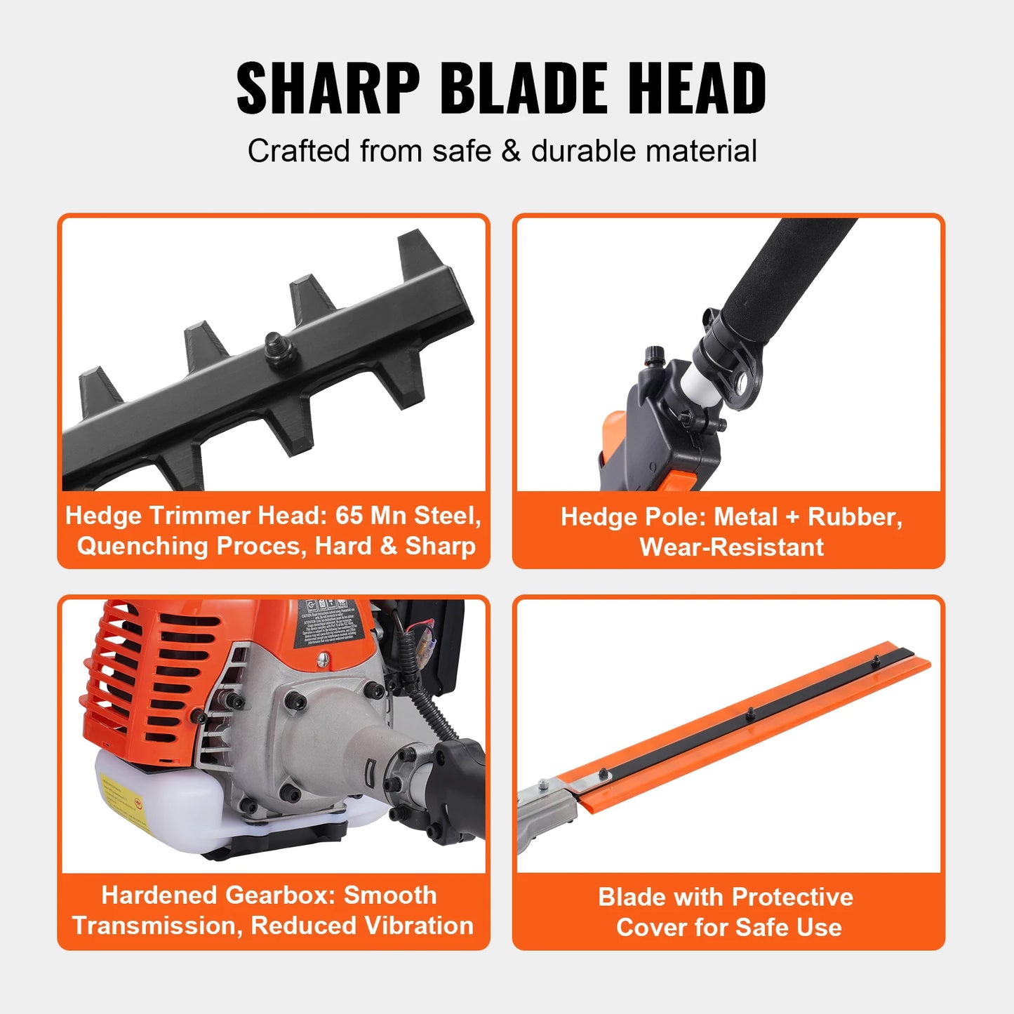 SucceBuy 33cc 6-In-1 Gas Hedge Trimmer Weed Eater Chainsaw