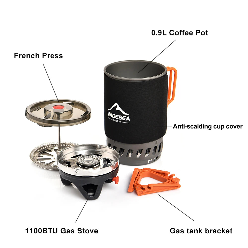 Widesea Camping Cooking System With Heat Exchanger Outdoor Stove