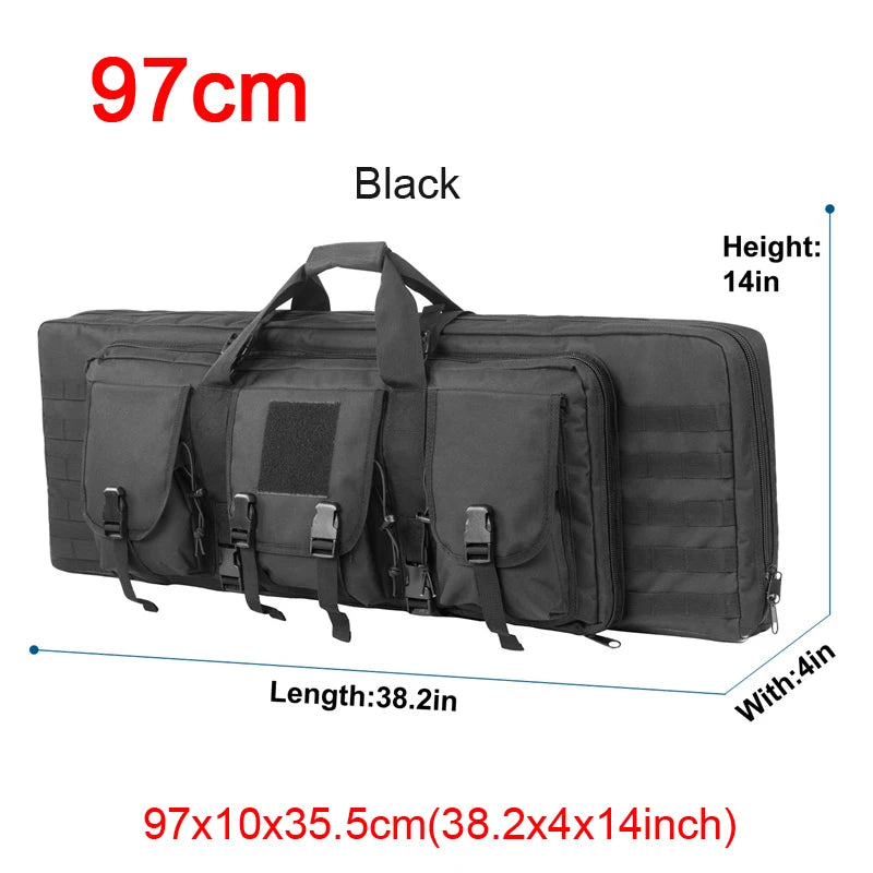 LQARMY Tactical Double Rifle Case Molle Gun Bag Sniper