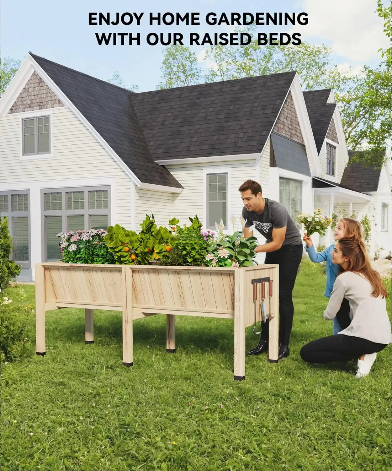 Raised Garden Bed Cedar Wood Planter Box for Vegetables