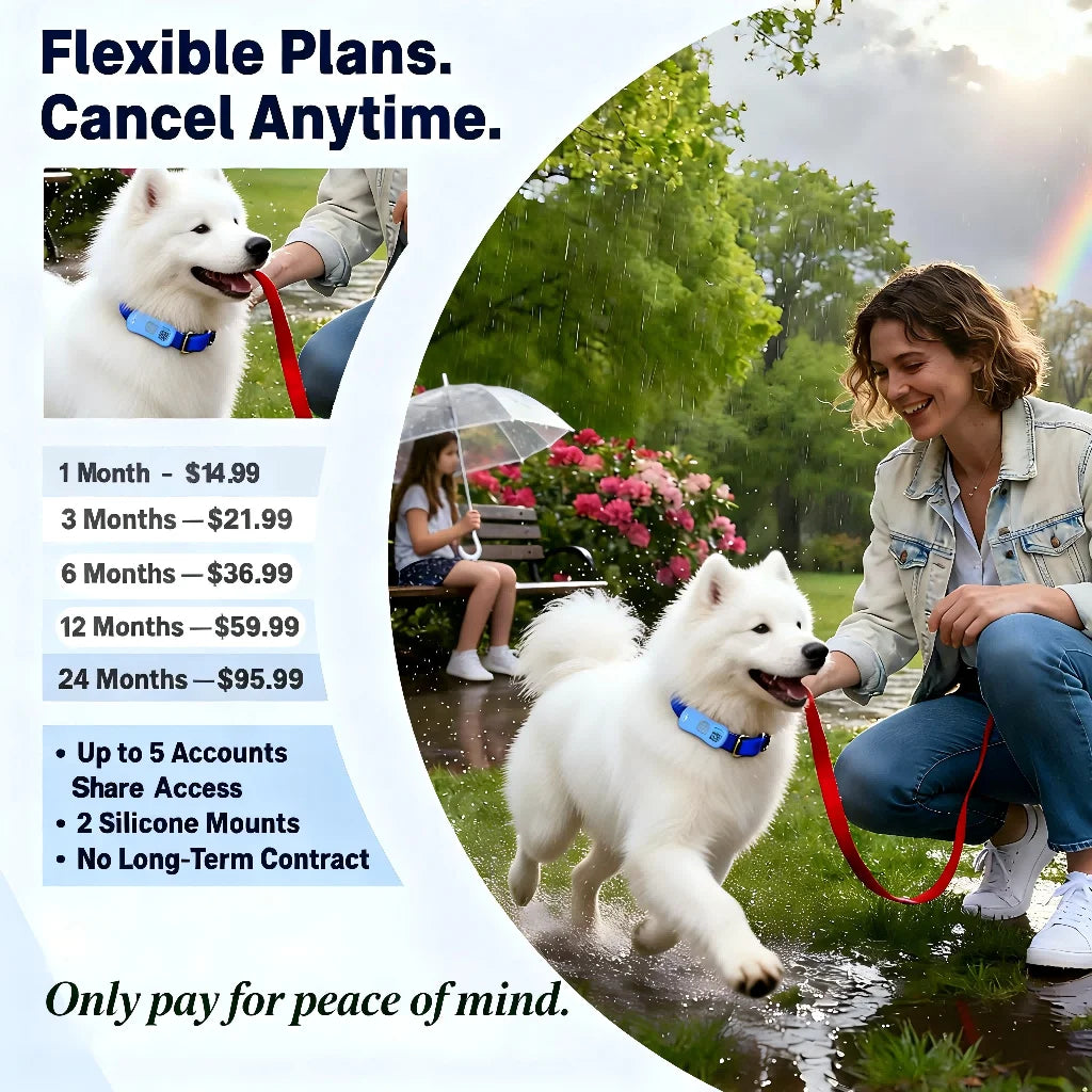 WANWAYTECH GPS Pet Tracker for Dogs Cats Real Time Tracking