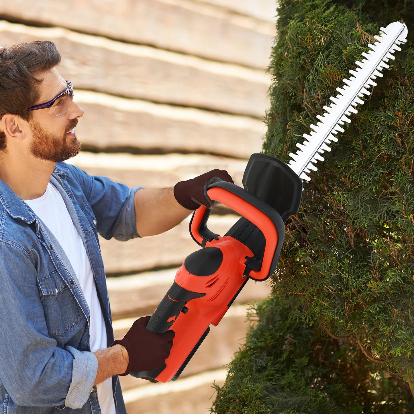 Cordless Hedge Trimmer With 3.0Ah Battery Charger For Yard