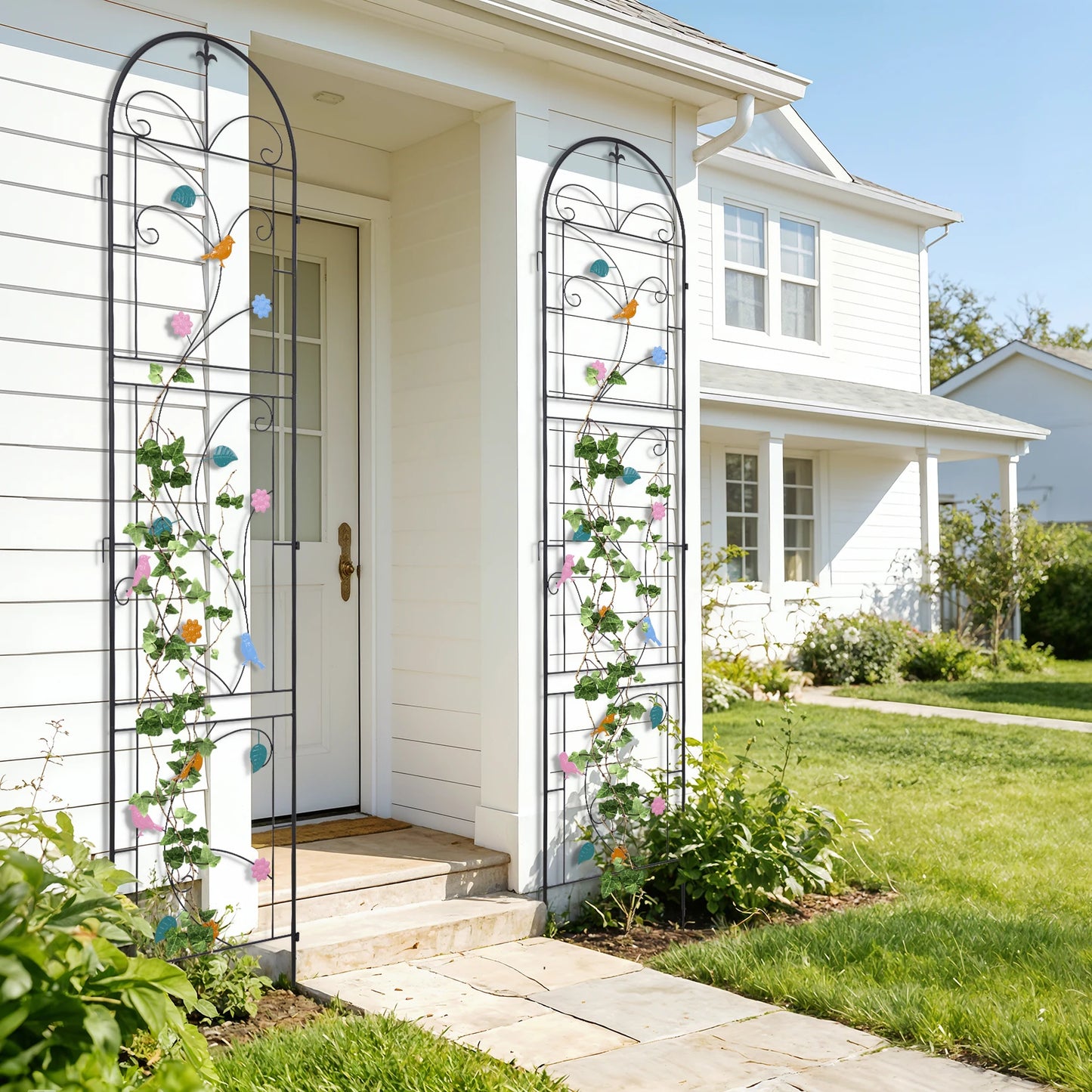 Iron Garden Trellis 2 Pack Outdoor Plant Fence Support