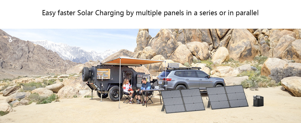 MHPOWOS 110W Foldable Solar Panel Portable Charger for Solar Generator
