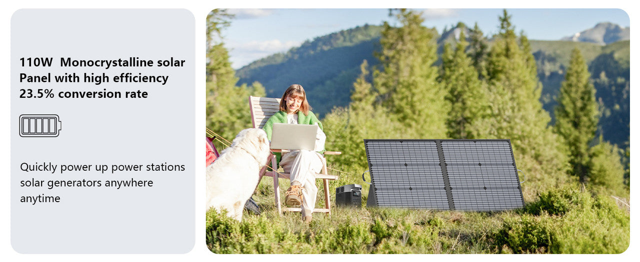 MHPOWOS 110W Foldable Solar Panel Portable Charger for Solar Generator