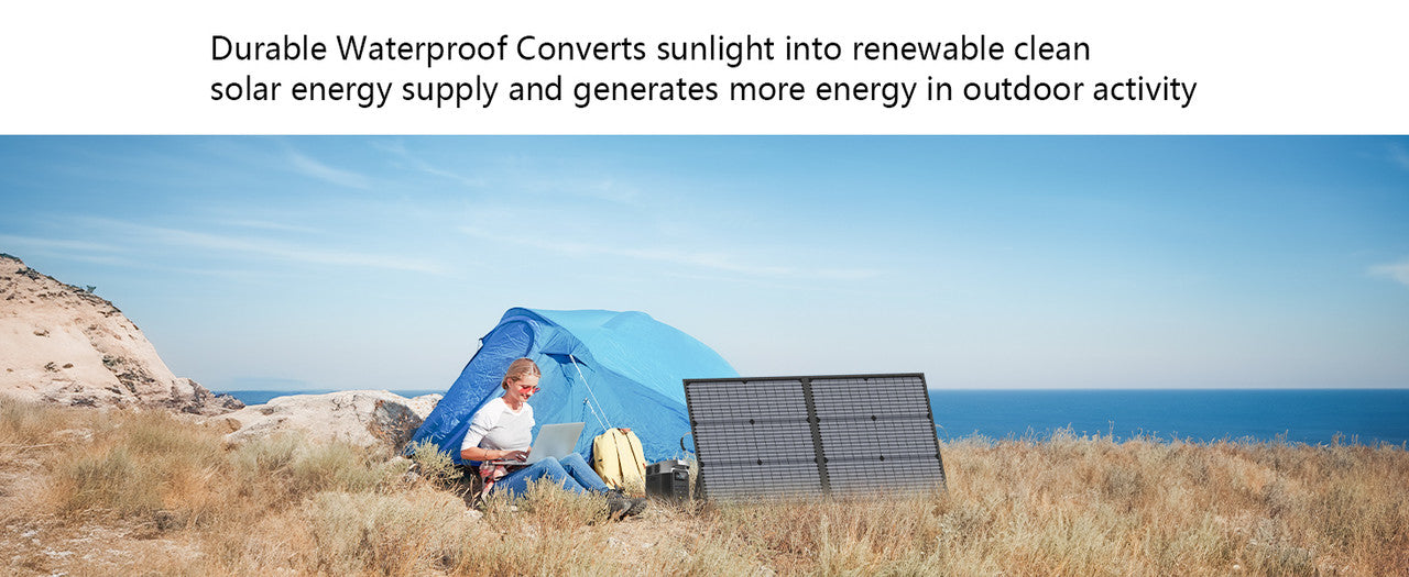 MHPOWOS 110W Foldable Solar Panel Portable Charger for Solar Generator