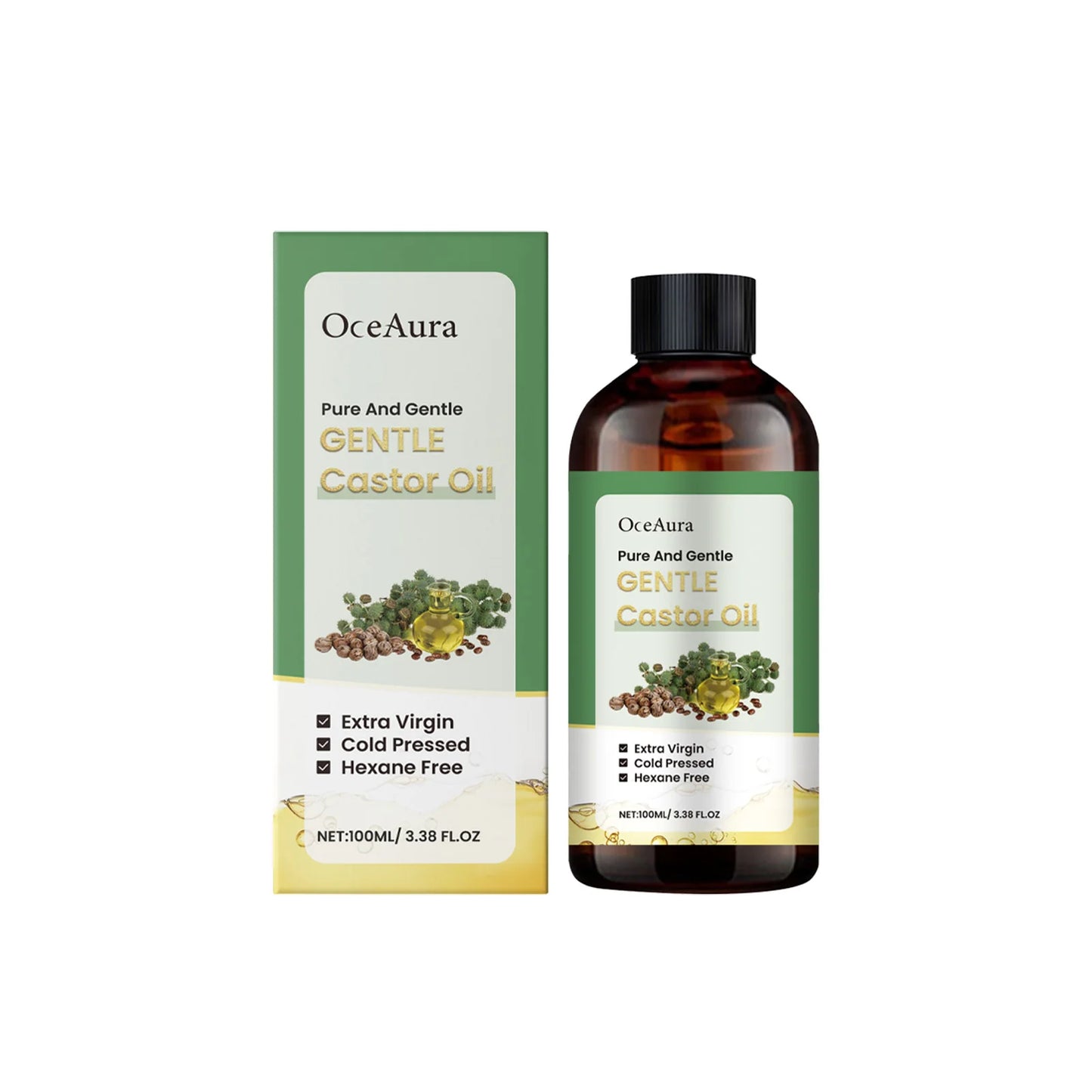 OceAura Castor Oil Skin Care Moisturizer For Hair And Skin