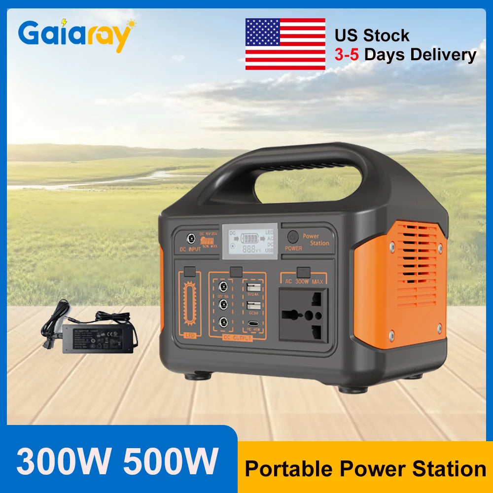 GaiaRay Portable Power Station 256Wh LiFePO4 Solar Generator For Camping