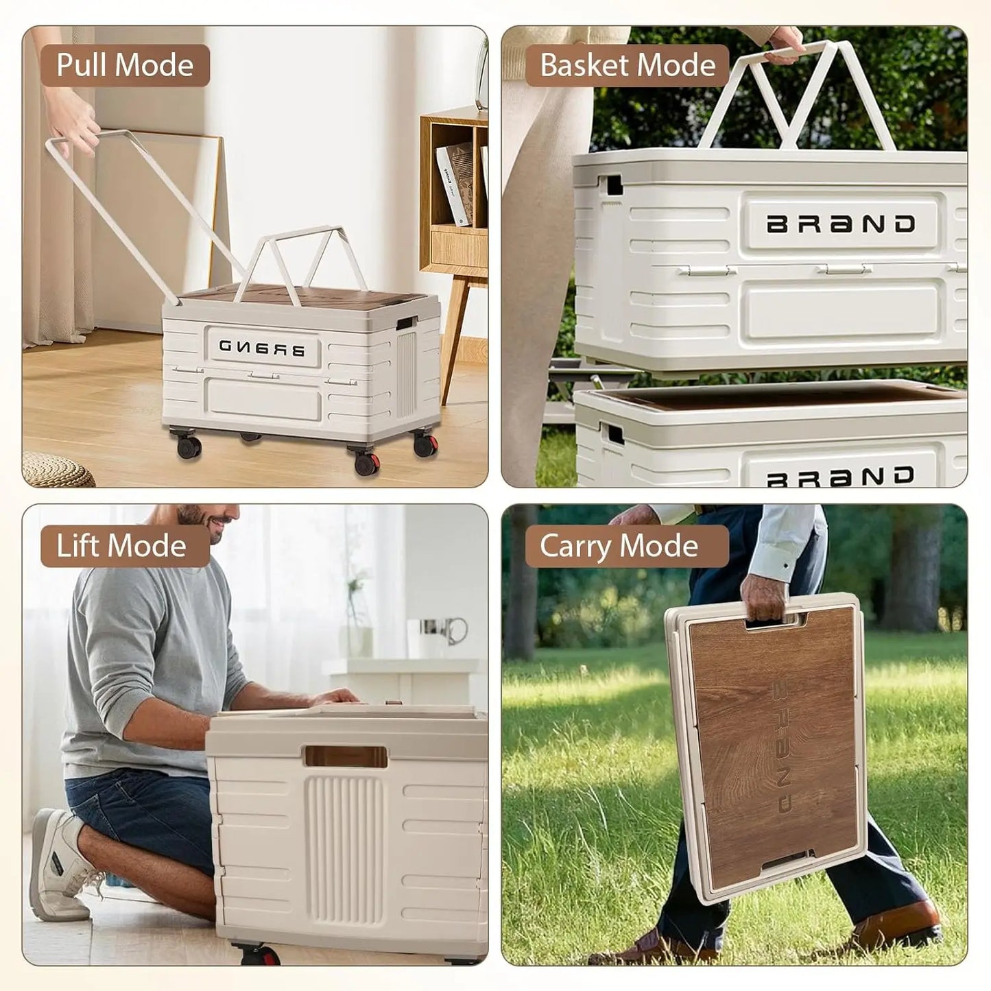 360 Degree Rotating Foldable Storage Cart Heavy Duty Mobile Organizer