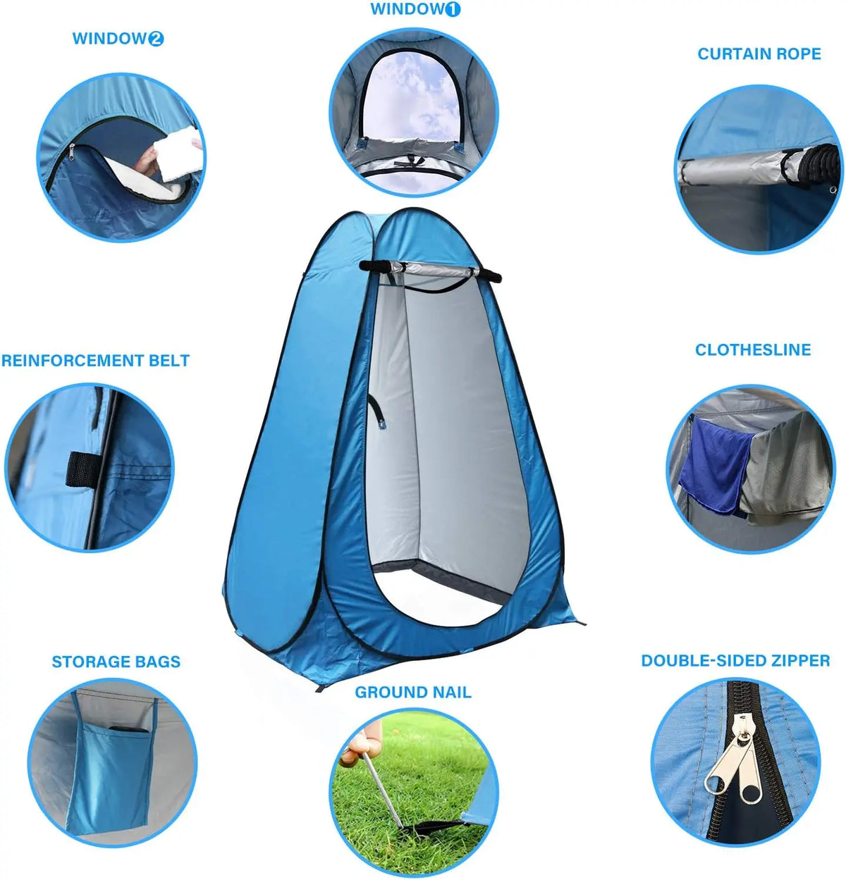 Pop Up Privacy Shower Tent For Outdoor And Indoor Use