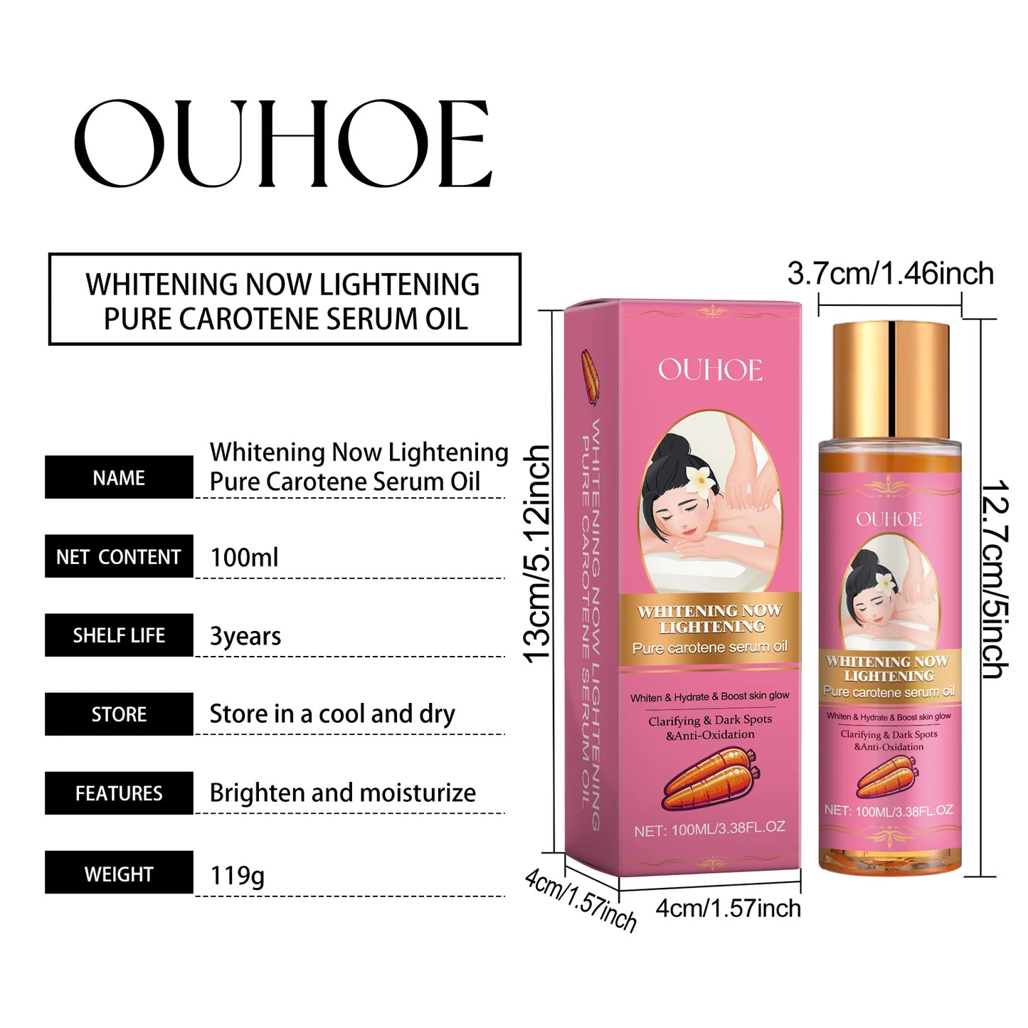 Ouhoe Carotene Whitening Essential Oil For Brightening Skin Hydration