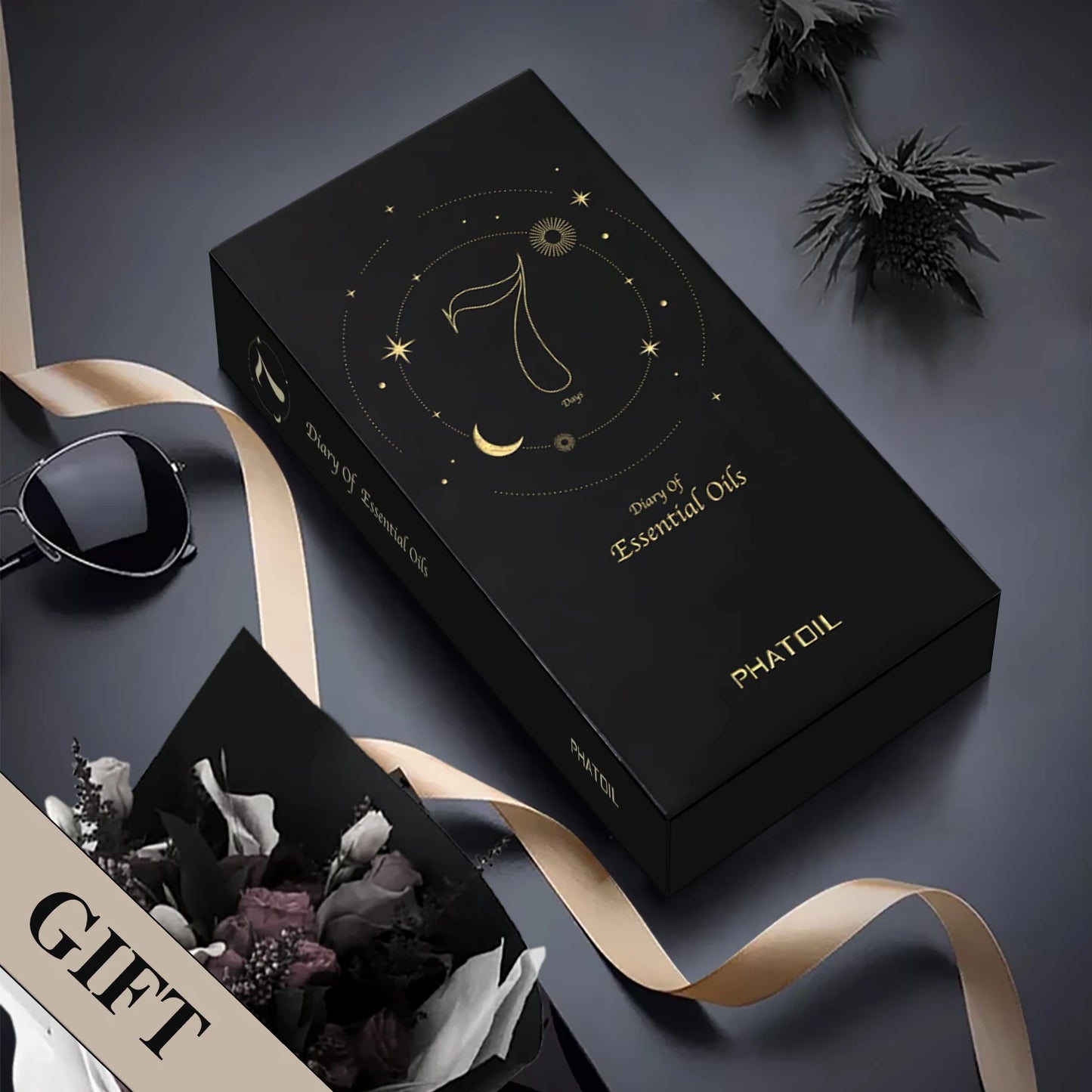 PHATOIL 9pcs Gift Set Pure Essential Oils Kit Vanilla Sandalwood