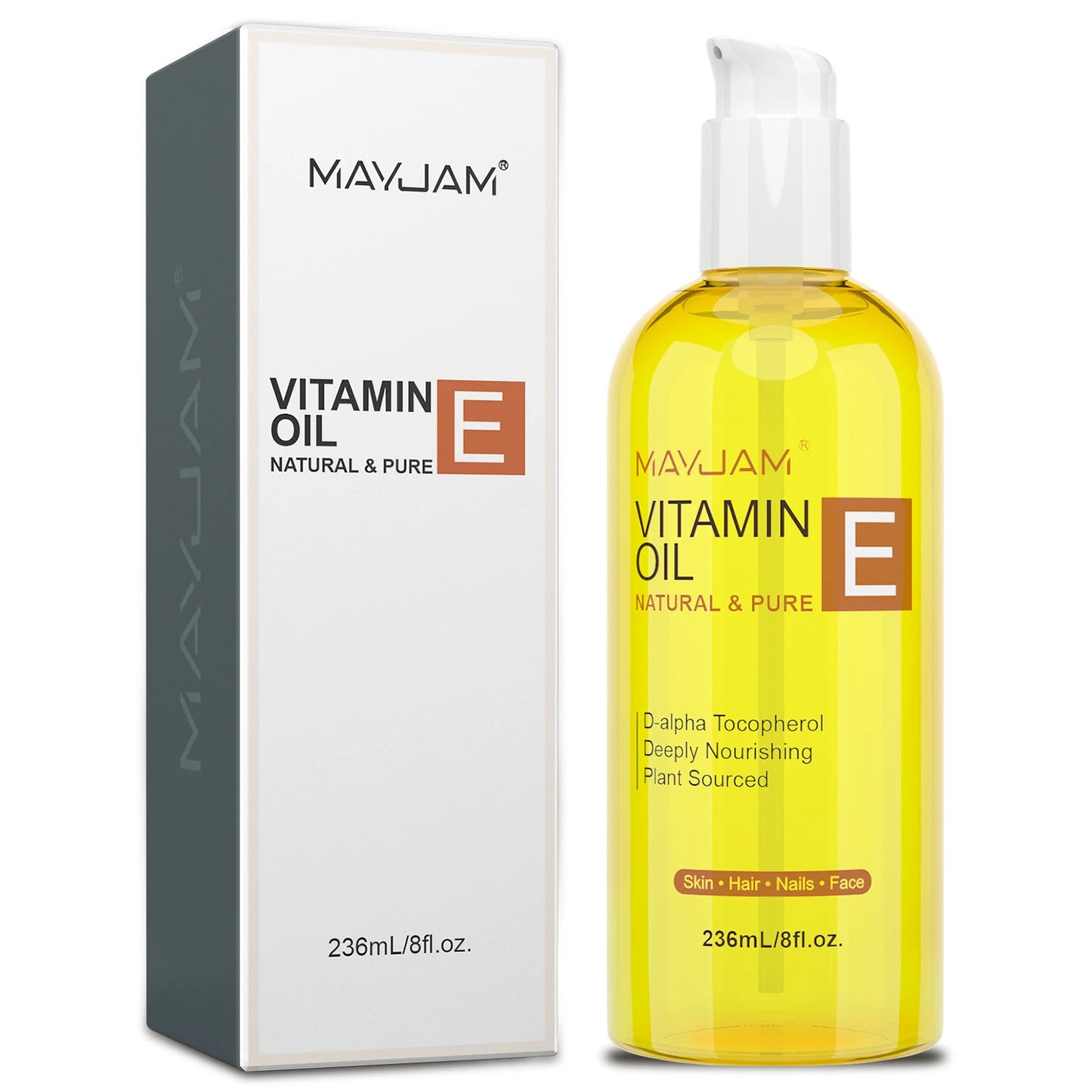 MAYJAM Vitamin E Oil for Face and Skin Nourishing Moisturizing Body Massage Spa Plant Essential Oil 118ml 236ml