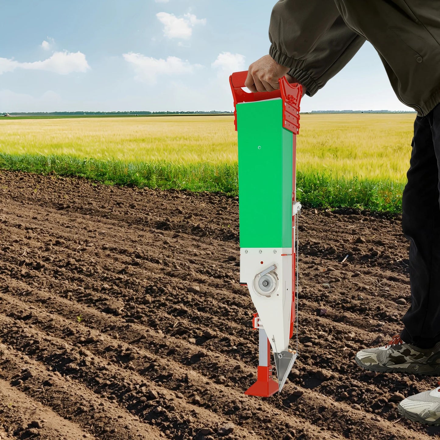 Manual Handheld Fertilizer Seeding Planter With Adjustable Height