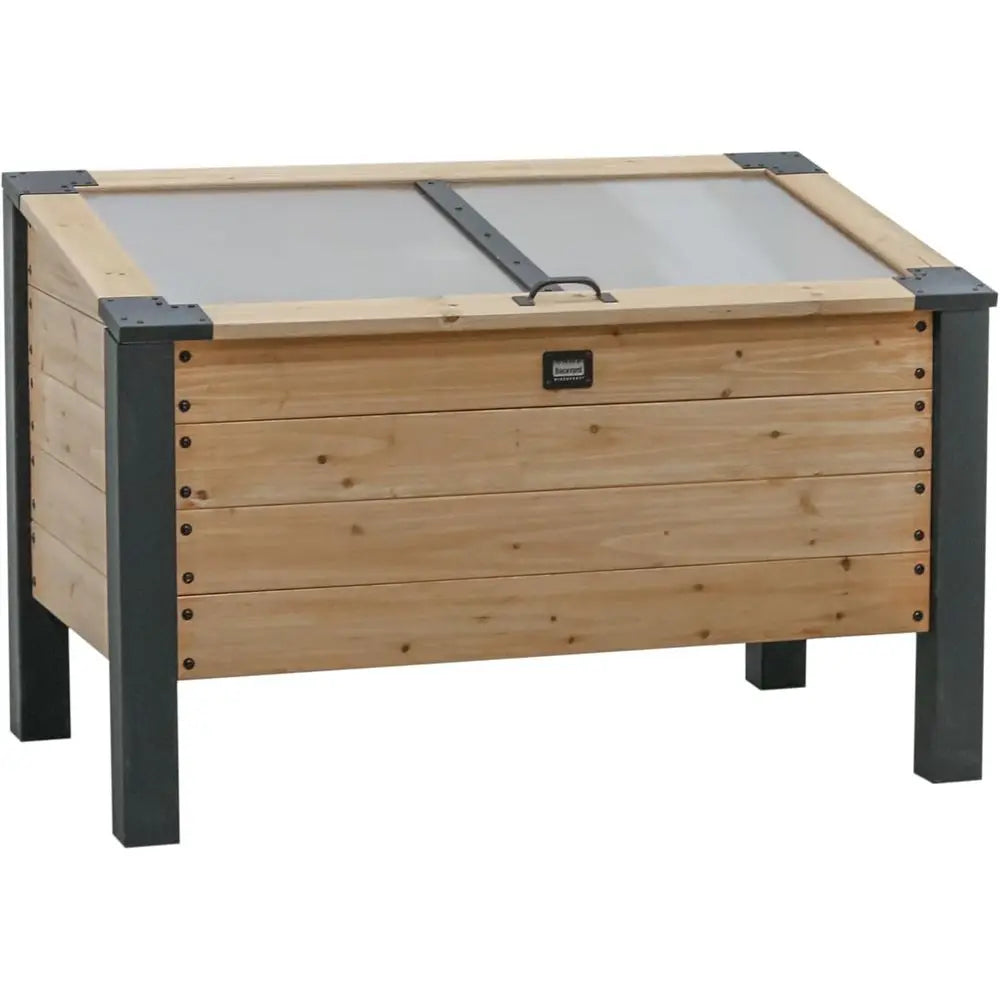 Cedar Wood Cold Frame Greenhouse With Temperature Activated Polycarbonate Lid