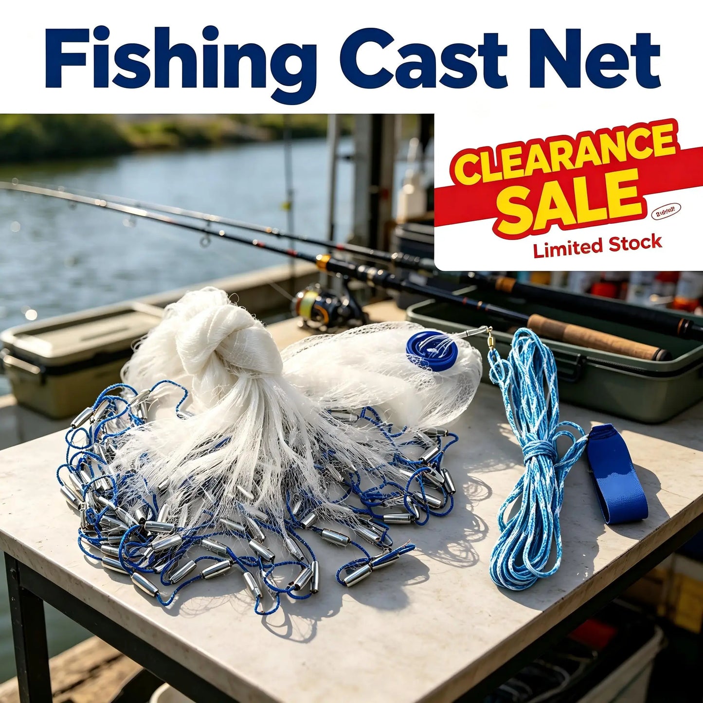 Bymaocar Hand Throw Cast Net Ready To Use For Fishing