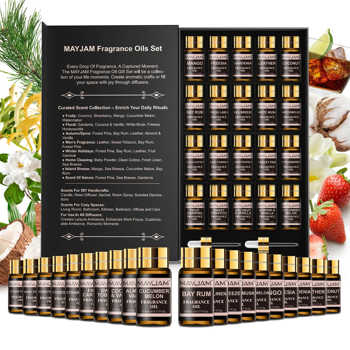 Mayjam Fragrance Oil Set 20 Bottles For Diffuser Candle Making