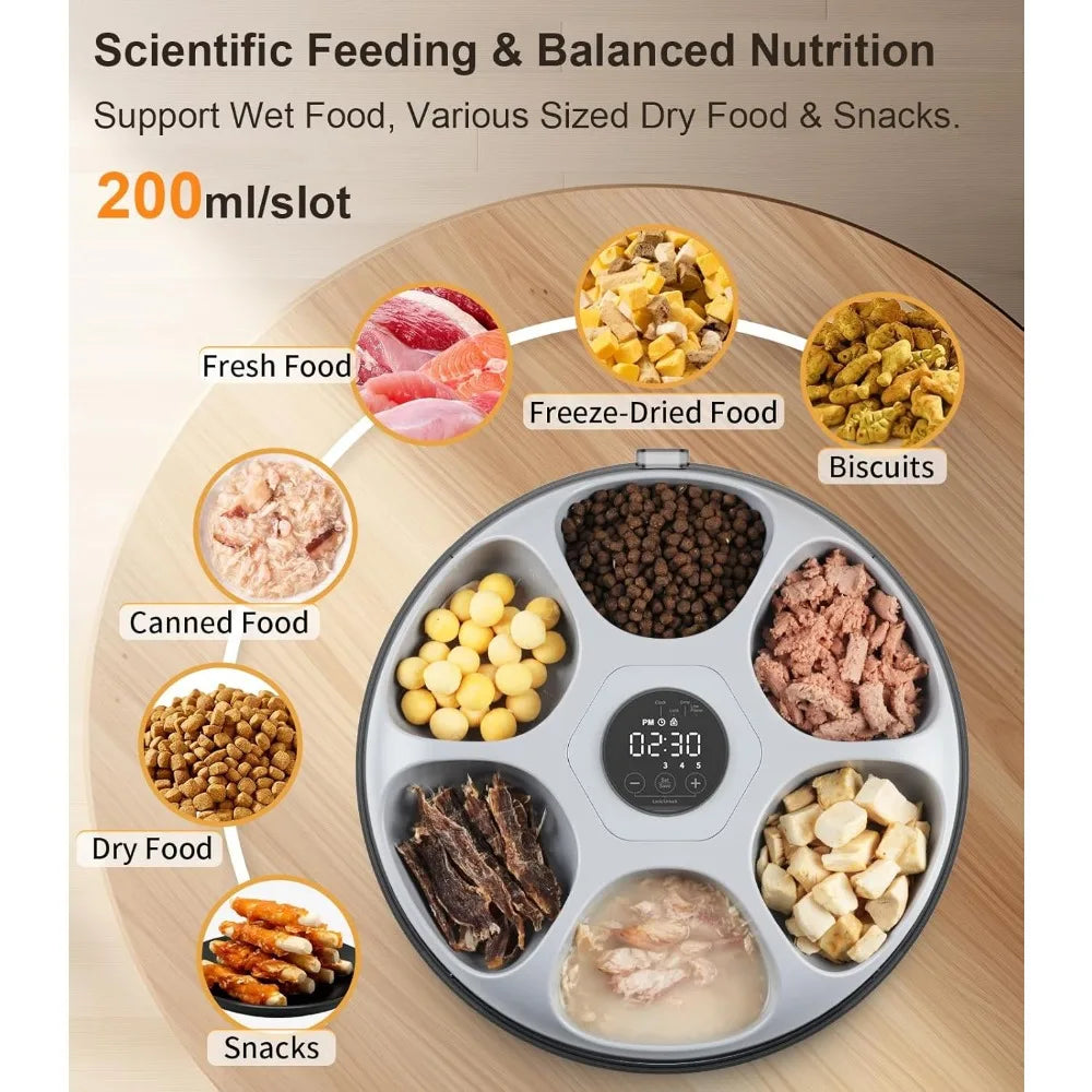 Cordless Rechargeable Automatic Cat Feeder With 4 Ice Packs Keeps Wet Food Fresh For Busy Cat Owners