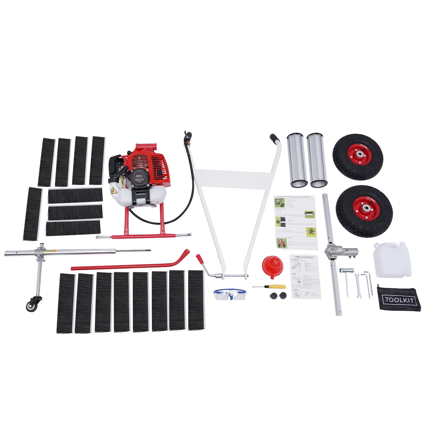 Grass Sweeper Portable Electric Broom Handheld Lawn Sweeper Gas Powered