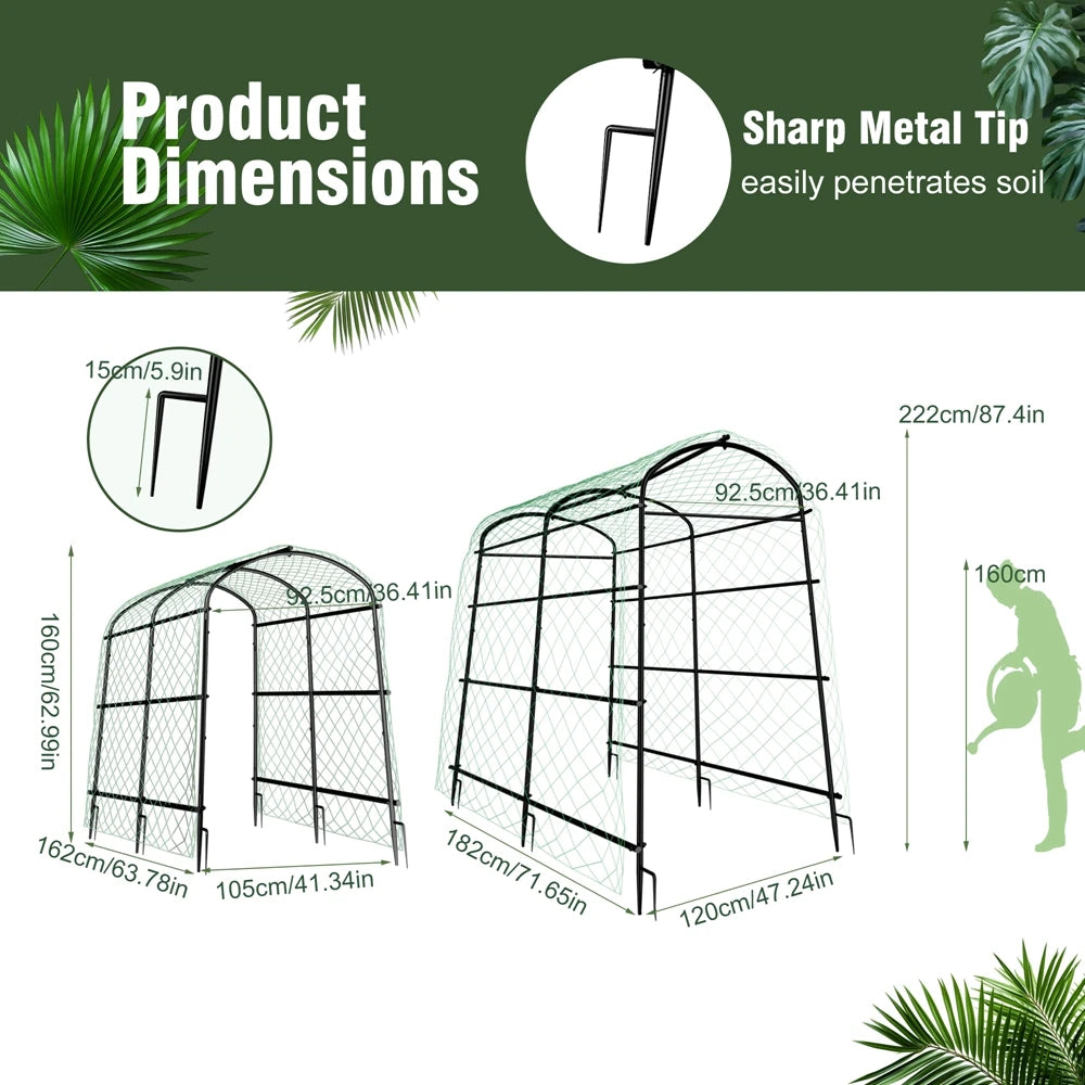 Wisfor U Shaped Metal Tall Garden Plant Trellis Grow Support