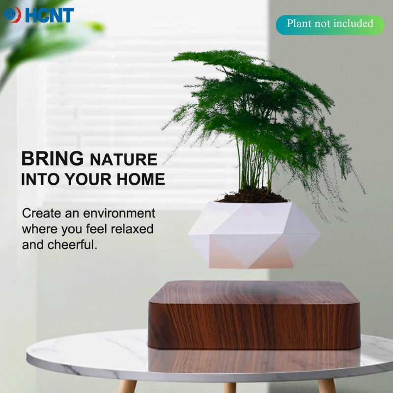 HCNT Levitating Air Bonsai Pot Magnetic Levitation Planter Desk Decor