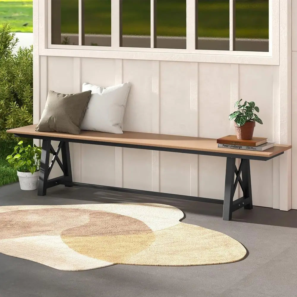 DAFIFY HDPE Outdoor Bench For Patio Garden Seats 3-4 People