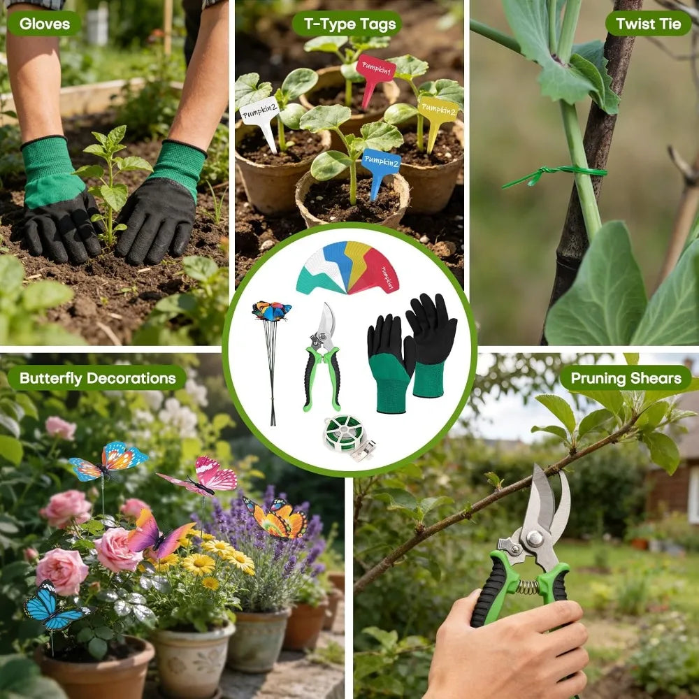 62 Piece Stainless Steel Garden Tool Set For Outdoor Planting