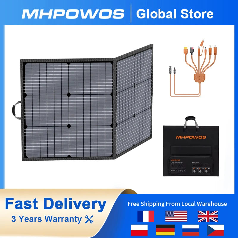 MHPOWOS 110W Foldable Solar Panel Portable Charger for Solar Generator