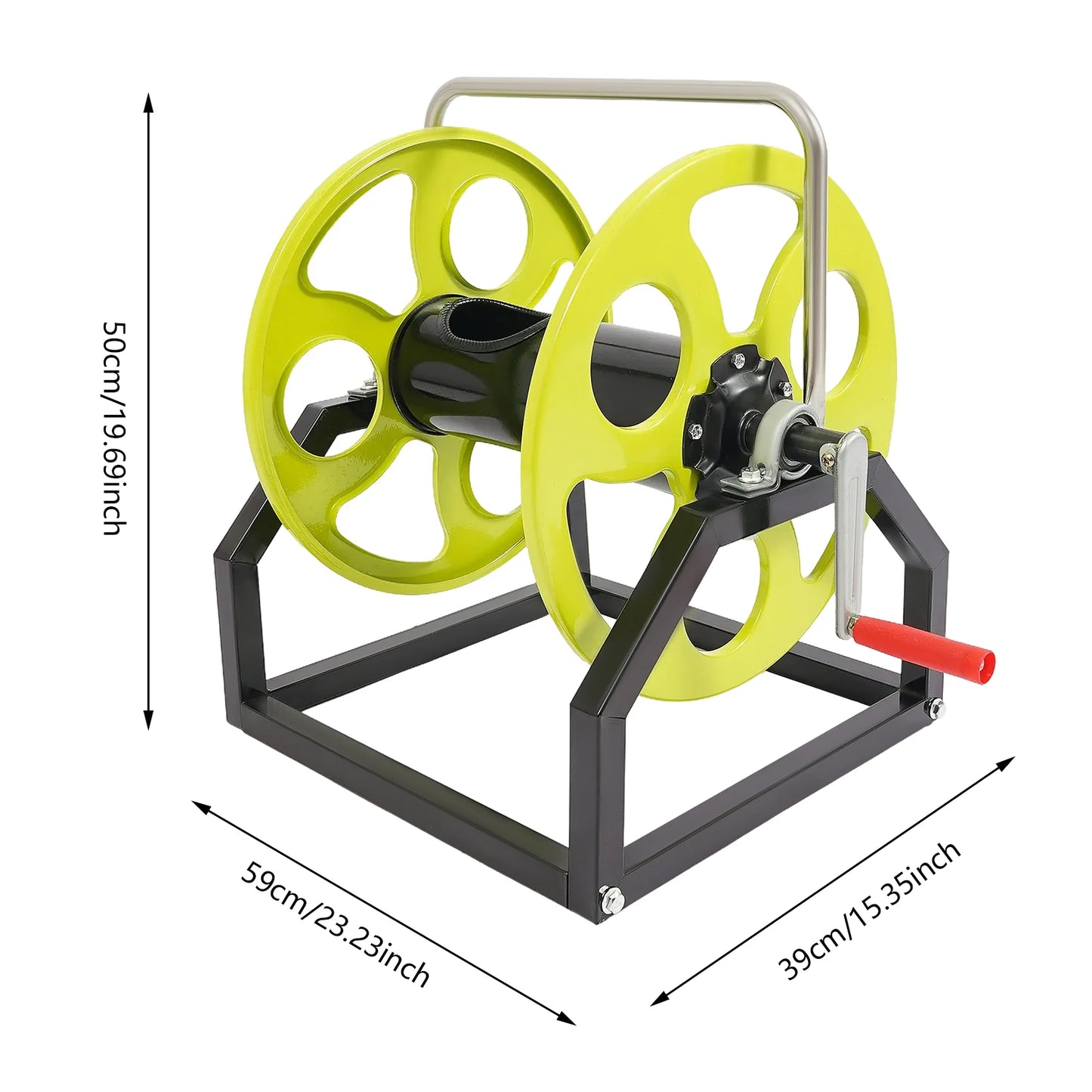 Garden Hose Reel With Crank Handle Holds 328 Feet Hose