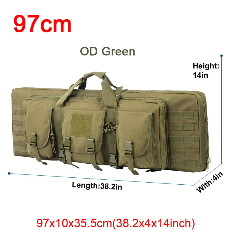 LQARMY Tactical Double Rifle Case Molle Gun Bag Sniper