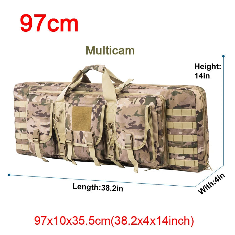 LQARMY Tactical Double Rifle Case Molle Gun Bag Sniper
