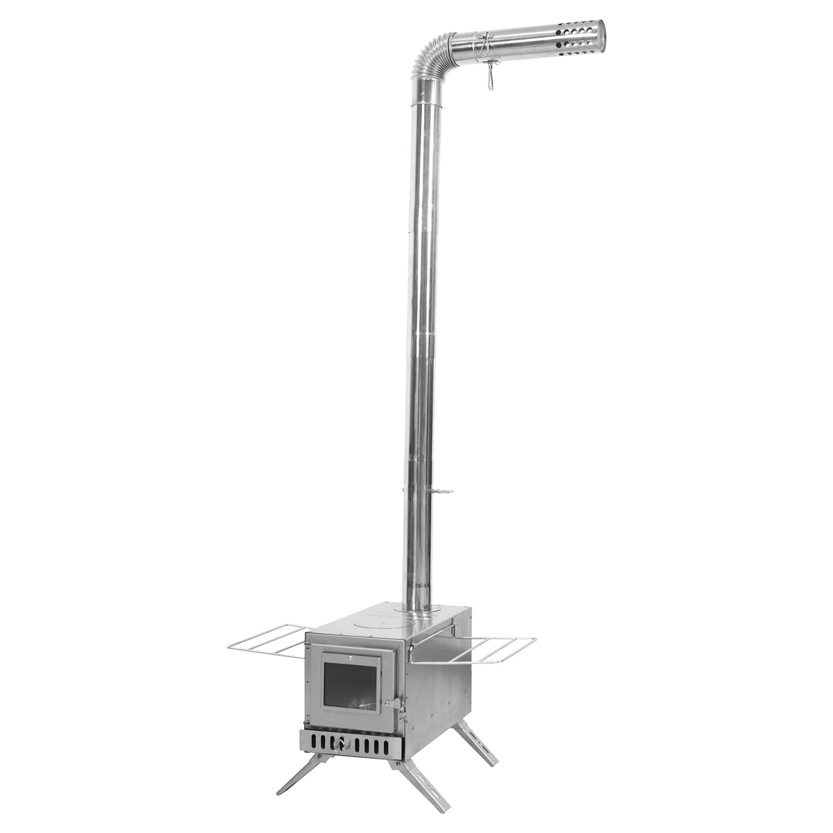 Portable Wood Burning Stove With Stainless Chimney Tubes For Camping