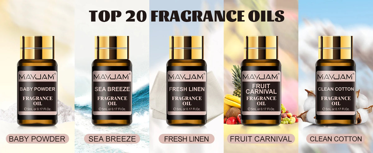 Mayjam Fragrance Oil Set 20 Bottles For Diffuser Candle Making