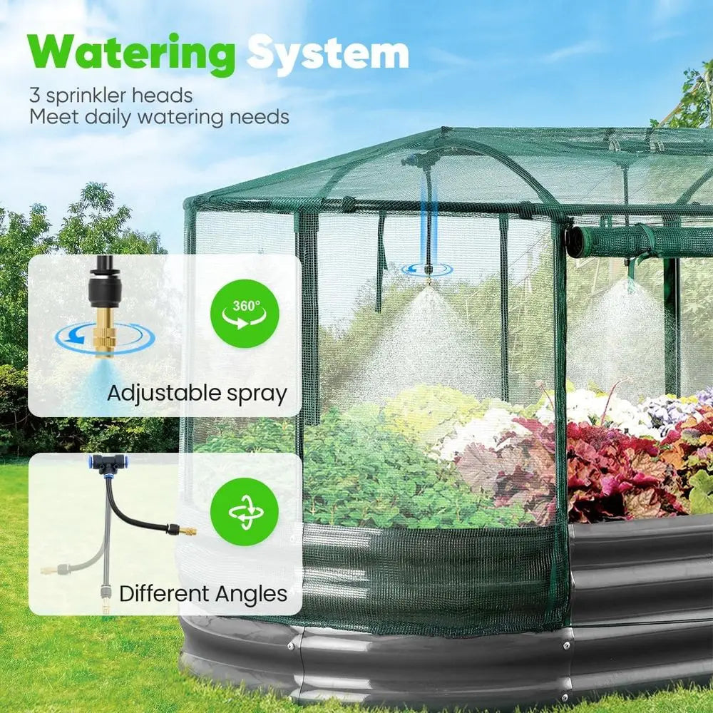Raised Garden Bed Kit With Self Watering System Mesh Cover