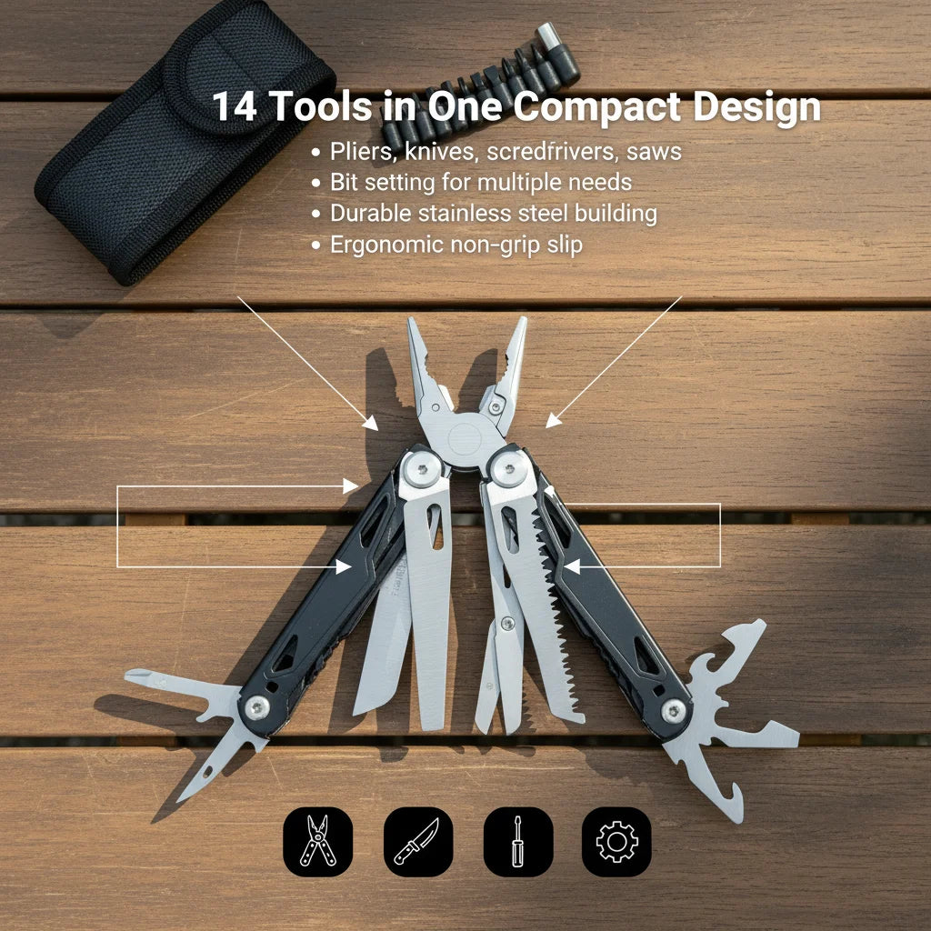 27 in 1 Multitool Pliers Stainless Survival Tool With Screwdriver
