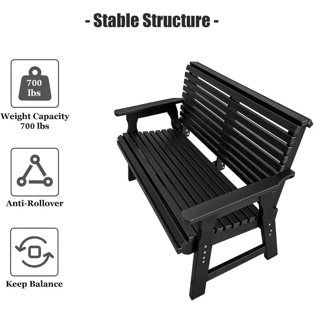 DAFIFY Outdoor Bench HDPE Weather Resistant 700 Lb Capacity 2 Seater