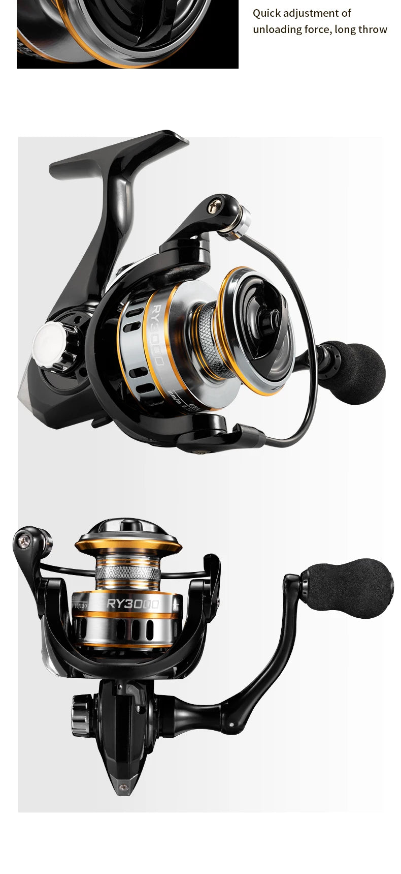 Rooblinos RY Spinning Fishing Reel With Aluminum Spool