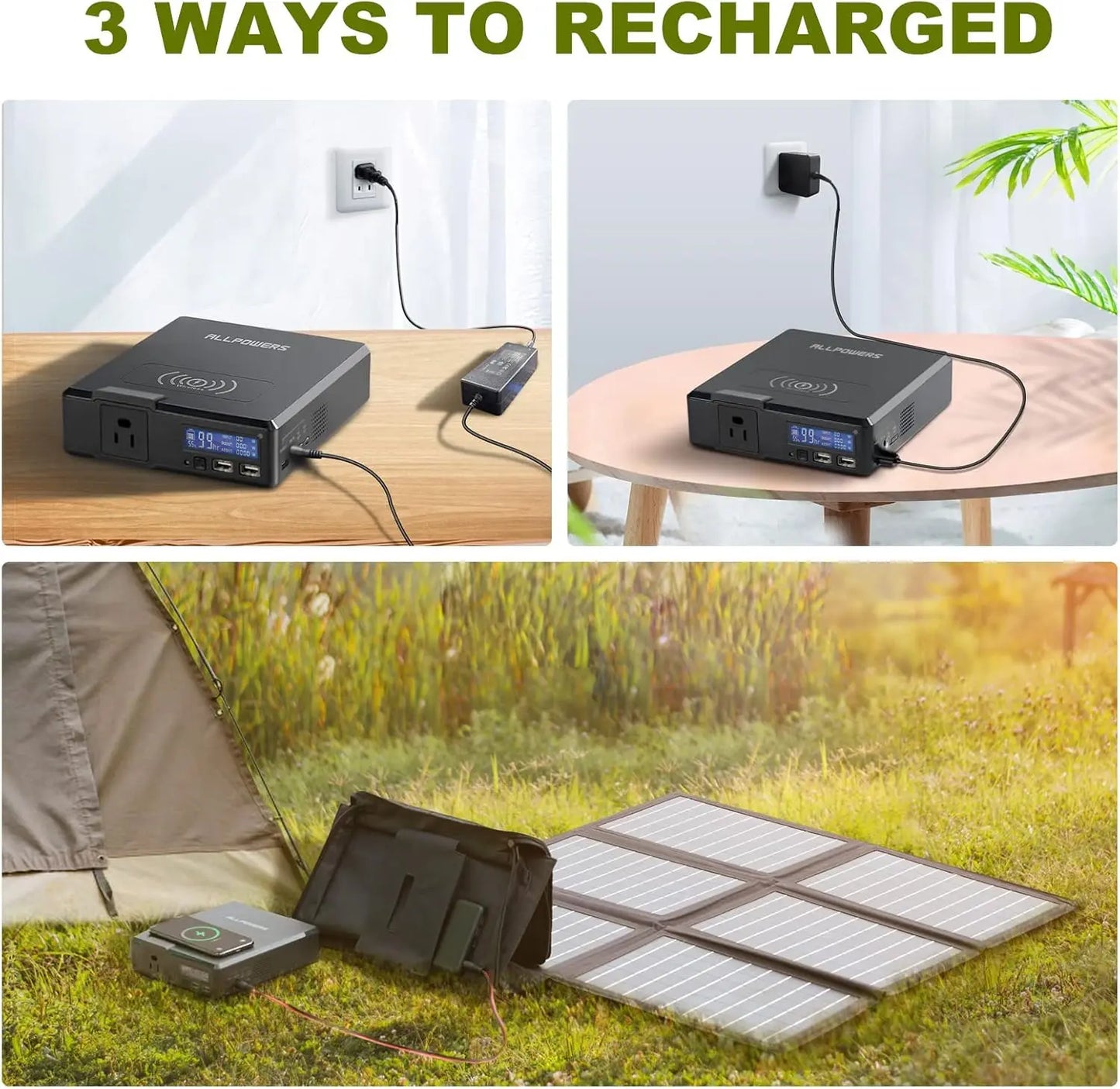 ALLPOWERS S200 41600mAh 200W Portable Power Station With SP026 60W Panel