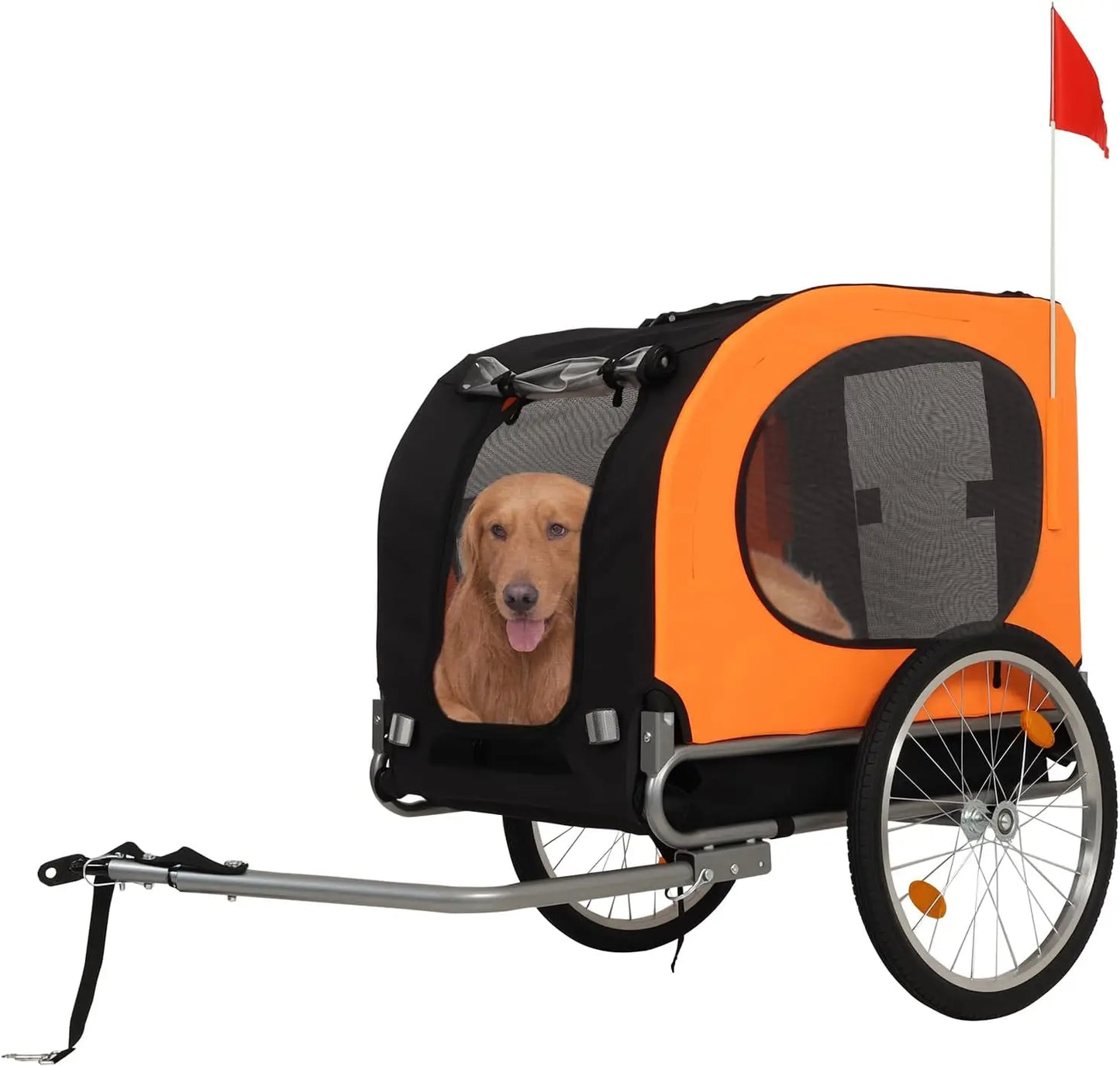 Twister.CKB All Breeds Dog Bike Trailer Large Capacity 88 Lbs Foldable Oxford Fabric Quick Release Wheels