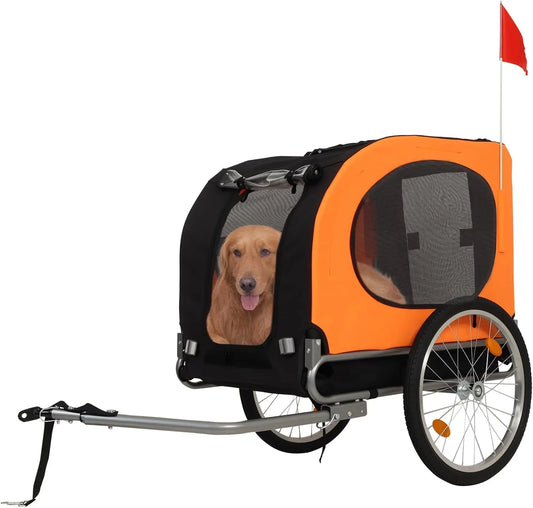 Twister.CKB All Breeds Dog Bike Trailer Large Capacity 88 Lbs Foldable Oxford Fabric Quick Release Wheels