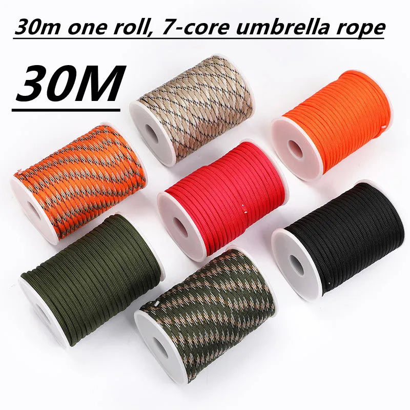 550 Paracord 7 Core Parachute Cord Outdoor Camping Rope Kit