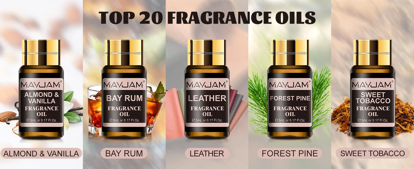 Mayjam Fragrance Oil Set 20 Bottles For Diffuser Candle Making