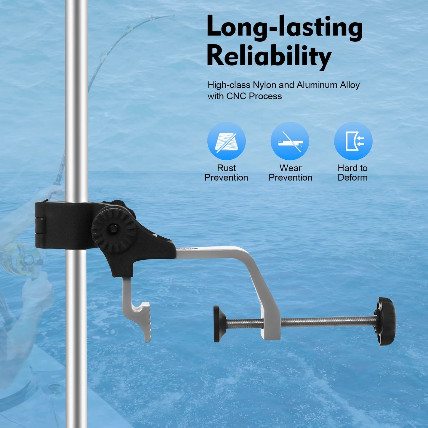 Portable Transducer Mount For Boat Kayak 360 Degree Fish Finder