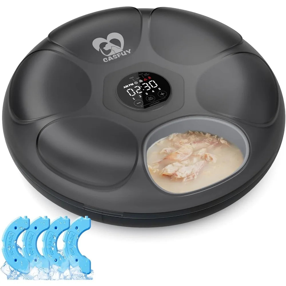 Cordless Rechargeable Automatic Cat Feeder With 4 Ice Packs Keeps Wet Food Fresh For Busy Cat Owners