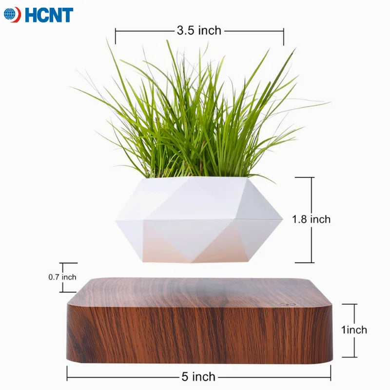 HCNT Levitating Air Bonsai Pot Magnetic Levitation Planter Desk Decor