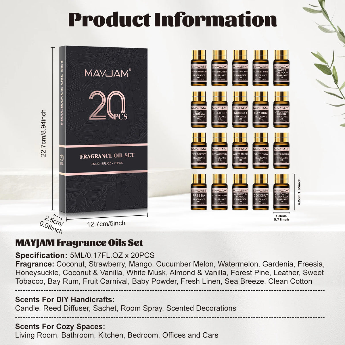 Mayjam Fragrance Oils Kit For Humidifier Diffuser Candle Making
